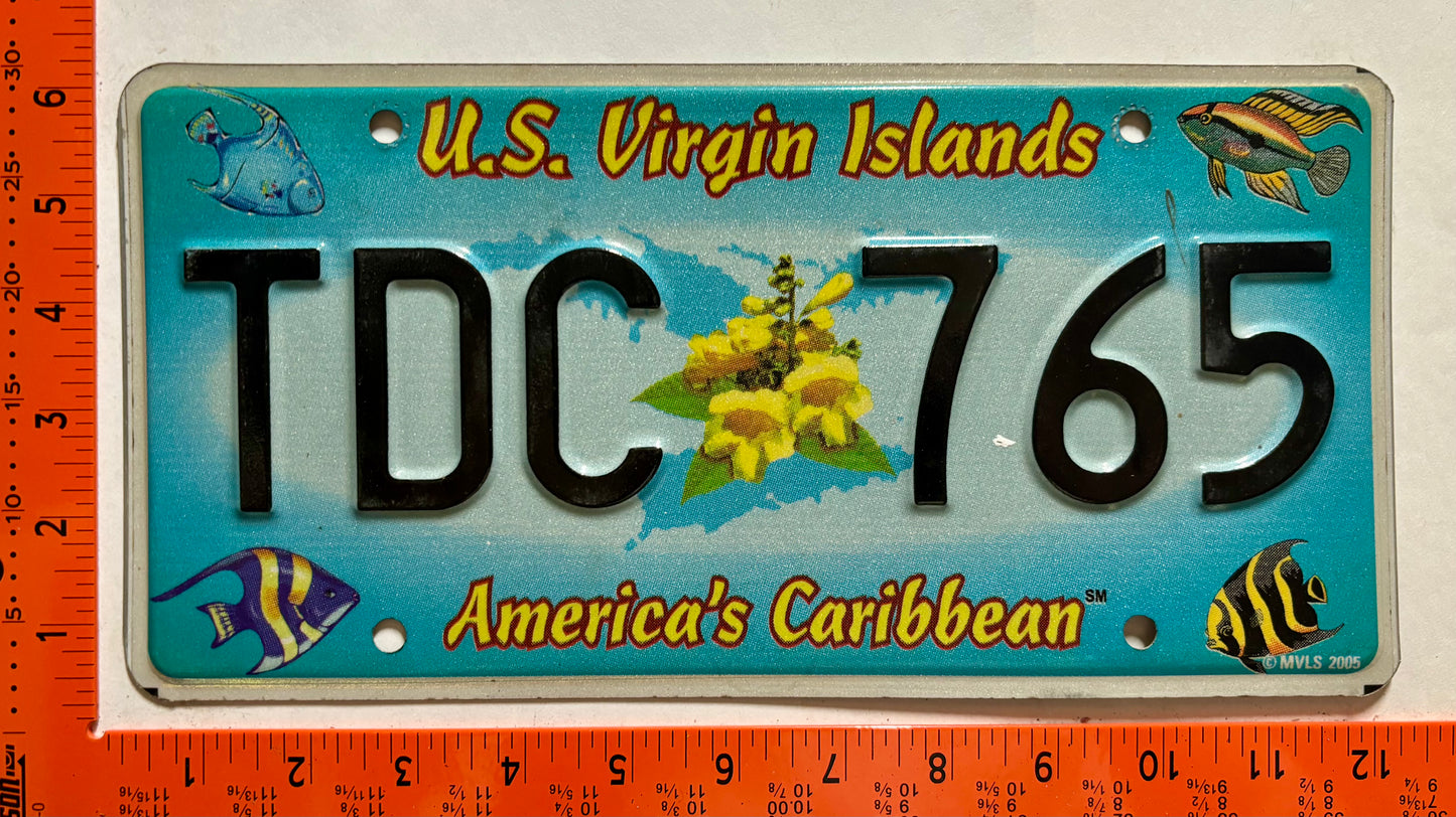 2006 base Virgin Islands #TDC 765 Passenger License Plate
