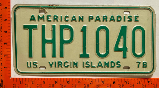 1978 Virgin Islands #THP1040 Truck License Plate