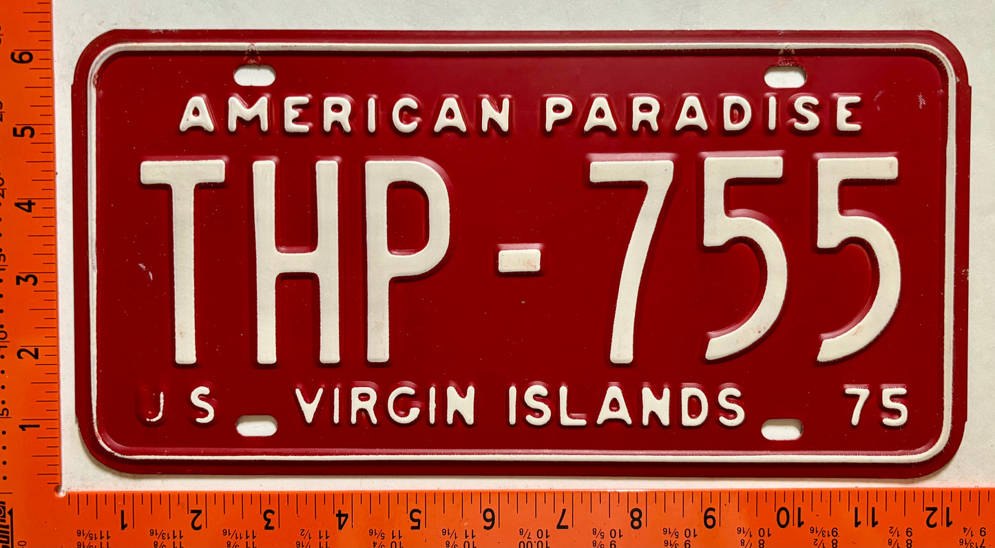 1975 Virgin Islands #THP-755 Truck License Plate
