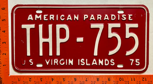 1975 Virgin Islands #THP-755 Truck License Plate