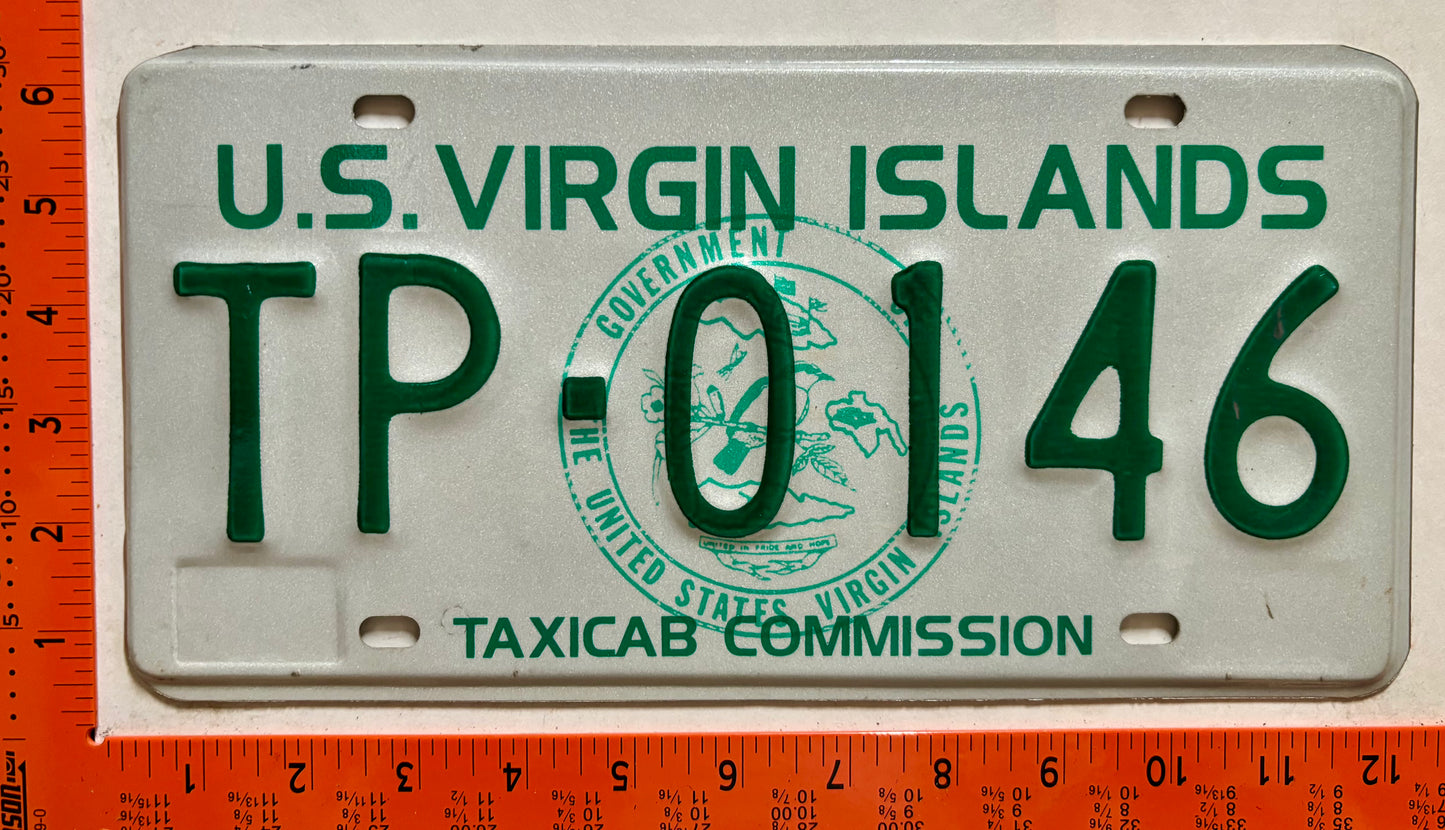 undated Virgin Islands #TP-0146 Taxi License Plate