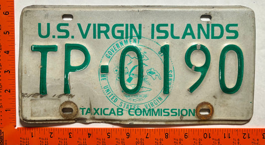 undated Virgin Islands #TP-0190 Taxi License Plate