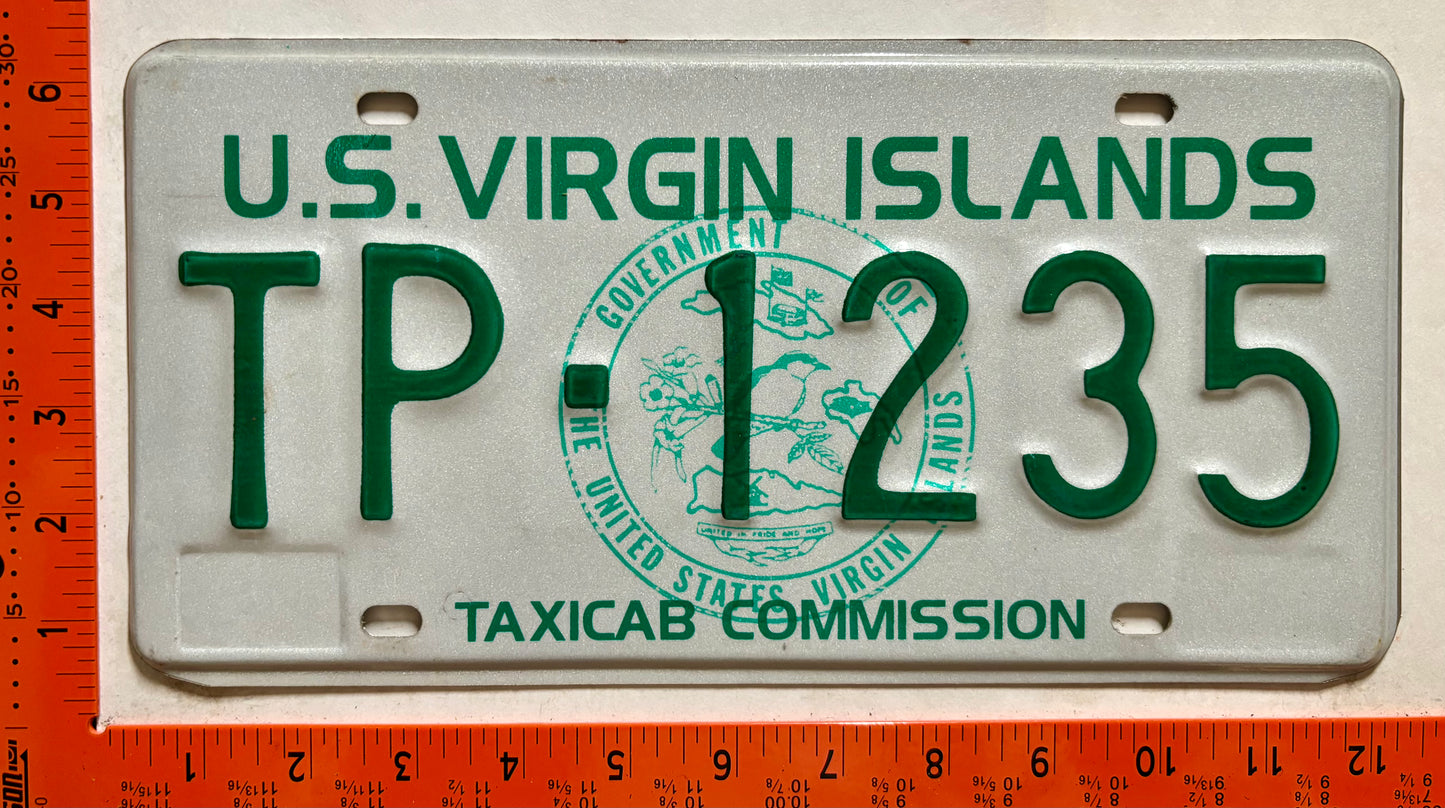 undated Virgin Islands #TP-1235 Taxi License Plate