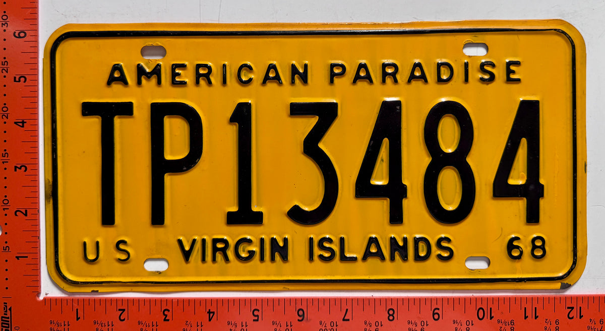 1968 Virgin Islands #TP13484 Truck/Taxi/Trailer License Plate