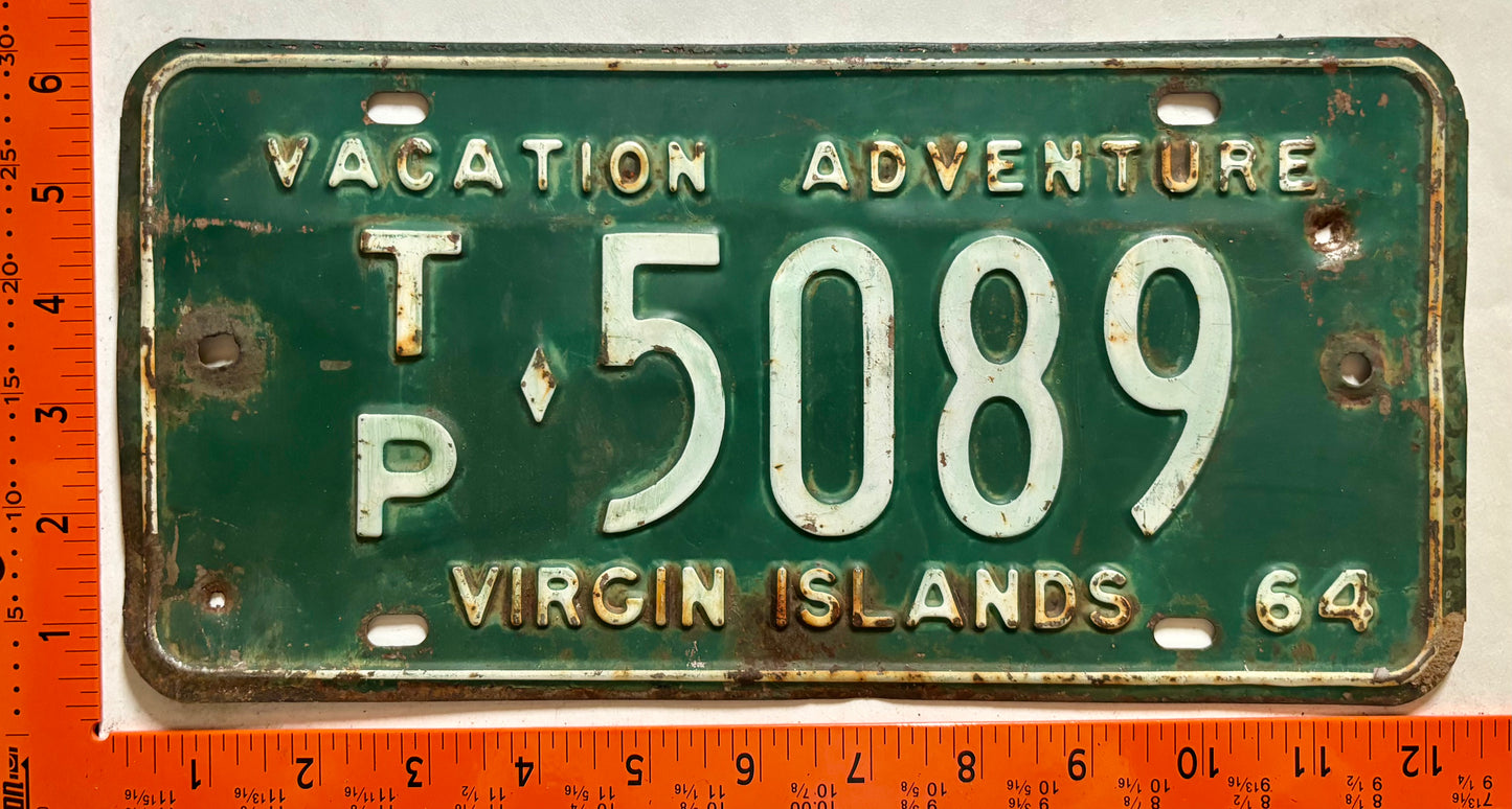 1964 Virgin Islands #T/P-5089 Truck/Taxi/Trailer License Plate