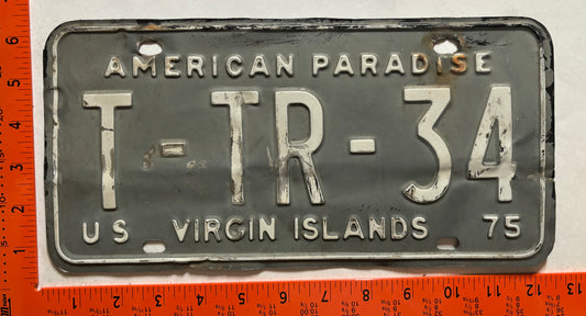 1975 Virgin Islands #T-TR-34 Trailer License Plate