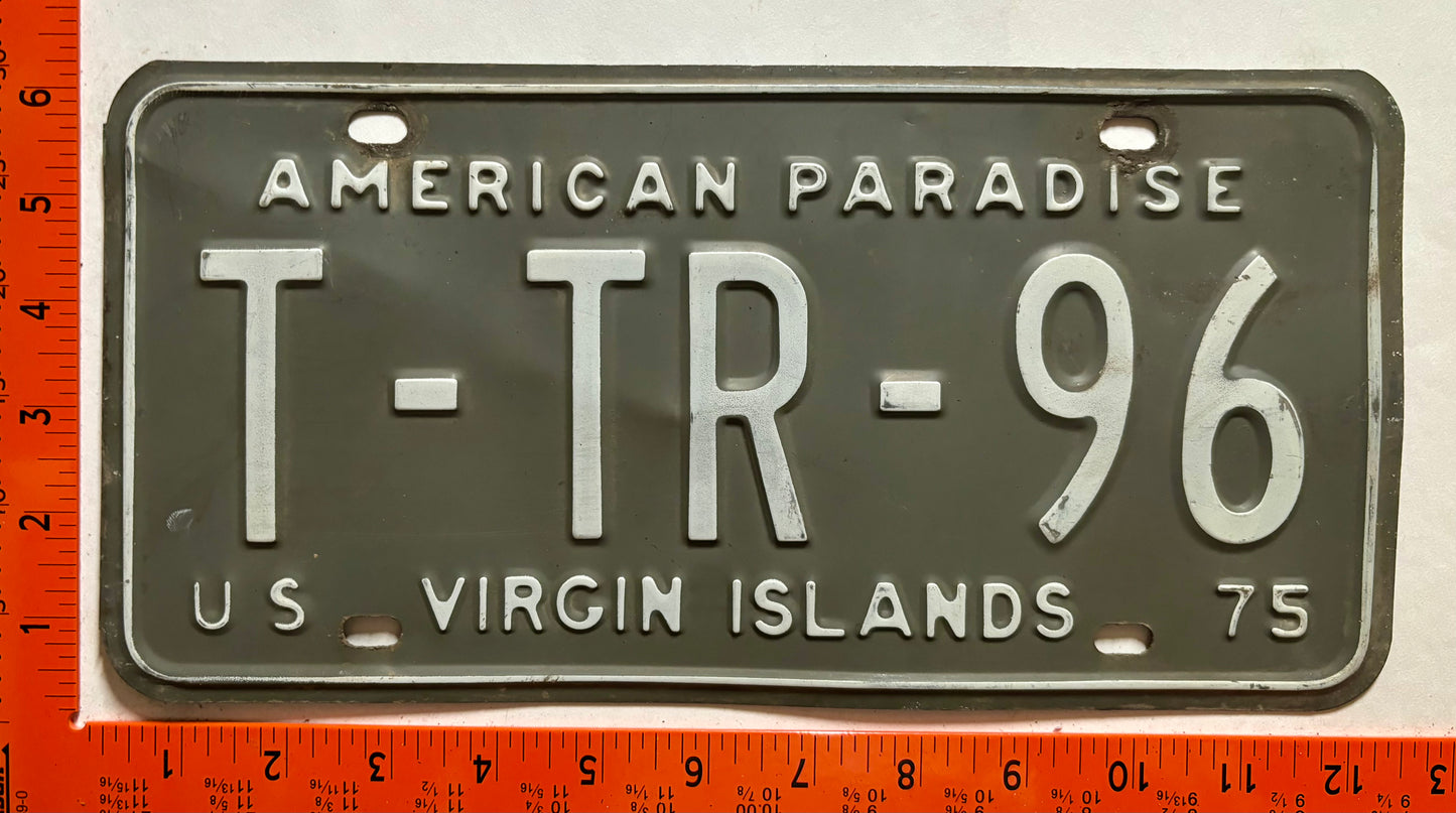 1975 Virgin Islands #T-TR-96 Trailer License Plate