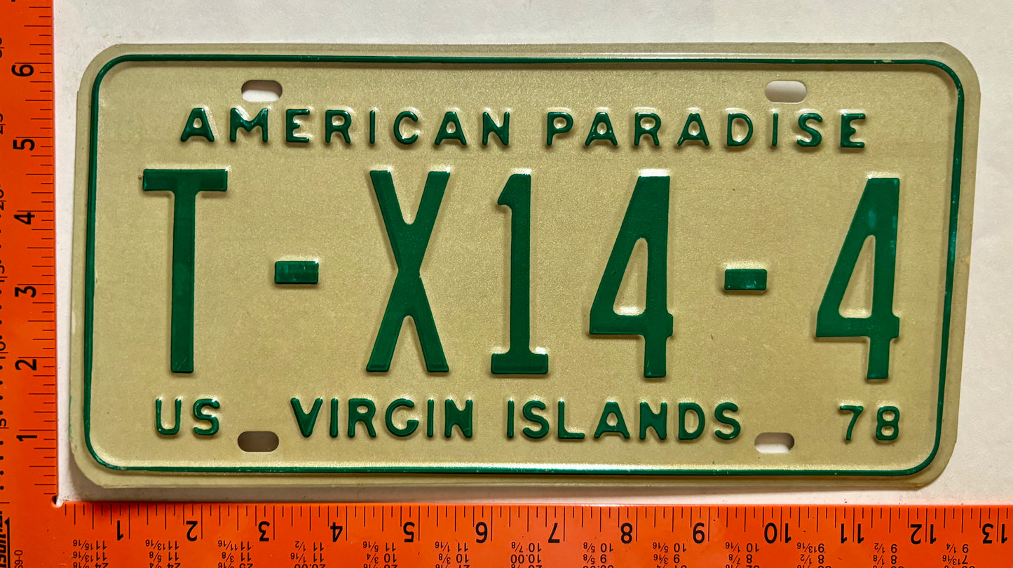 1978 Virgin Islands #T-X14-4 Dealer License Plate