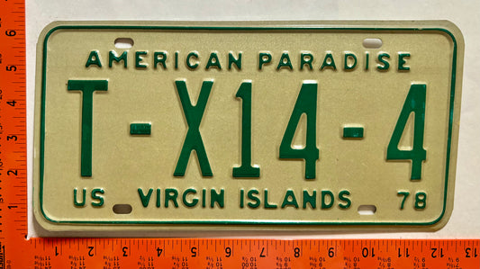 1978 Virgin Islands #T-X14-4 Dealer License Plate