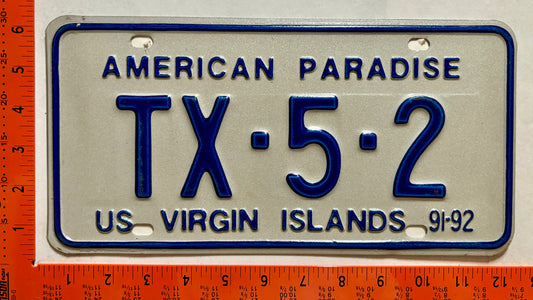 1991/1992 Virgin Islands #TX-5-2 Dealer License Plate