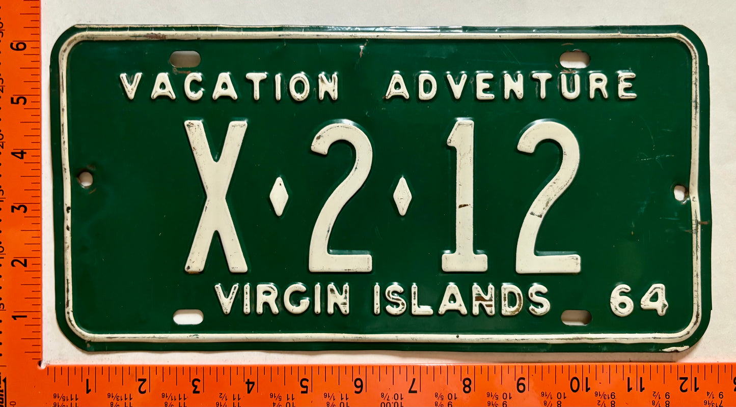 1964 Virgin Islands #X-2-12 Dealer License Plate