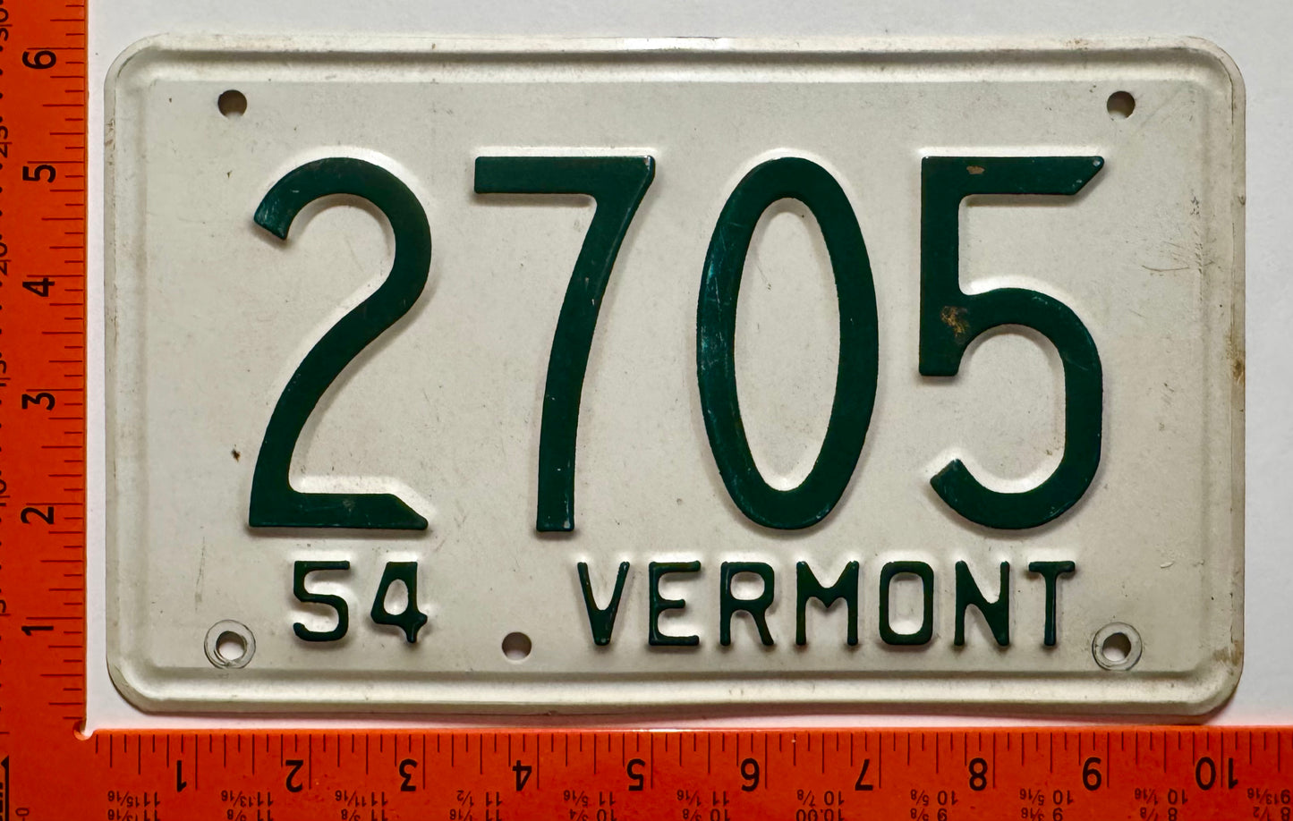 1954 Vermont #2705 Passenger License Plate