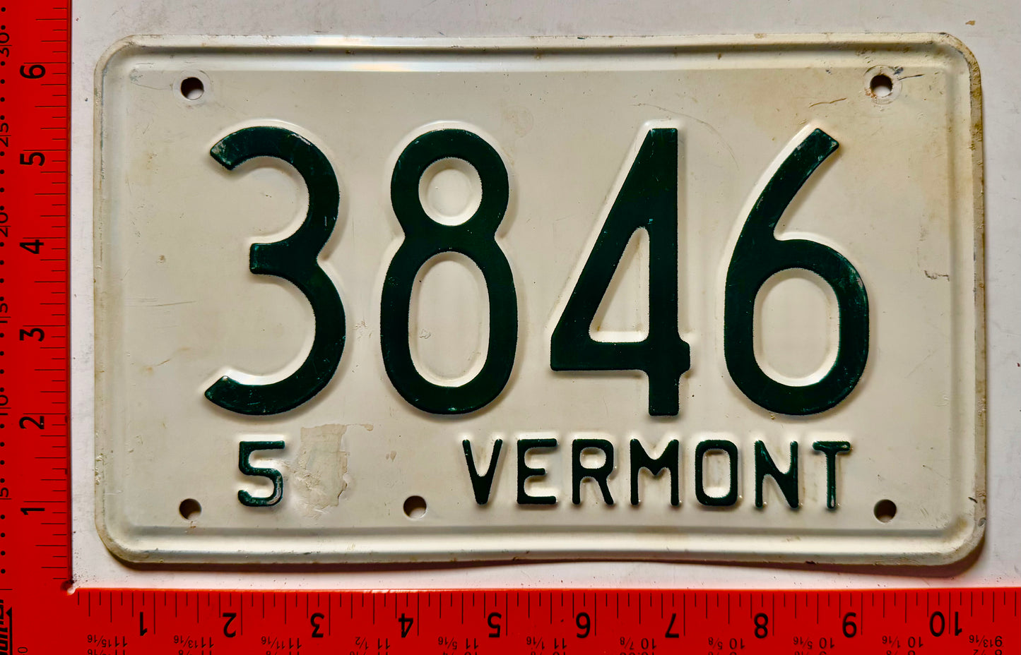 1954 Vermont #3846 Passenger License Plate