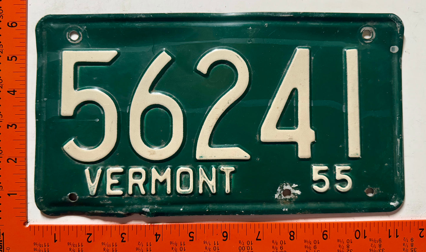 1955 Vermont #56241 Passenger License Plate