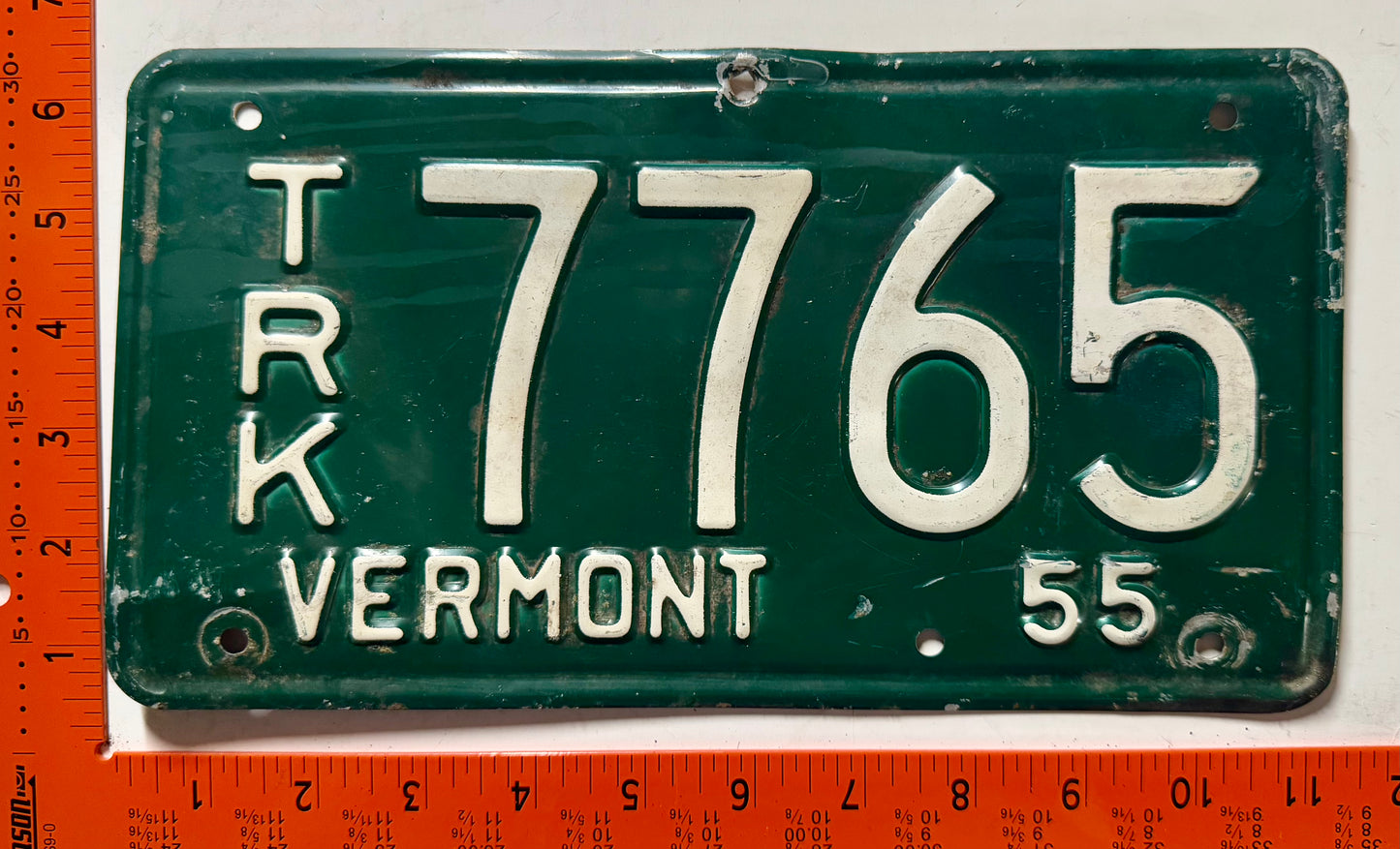 1955 Vermont #7765 Truck License Plate