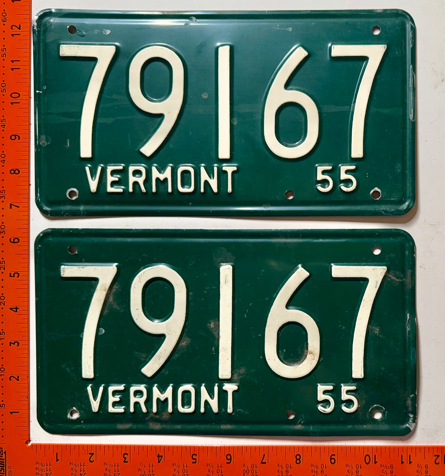 1955 Vermont #79164 Passenger License Plate (Pair)