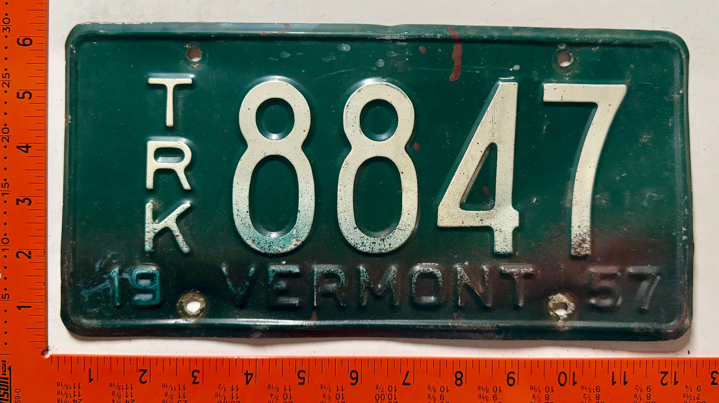 1957 Vermont #8847 Truck License Plate