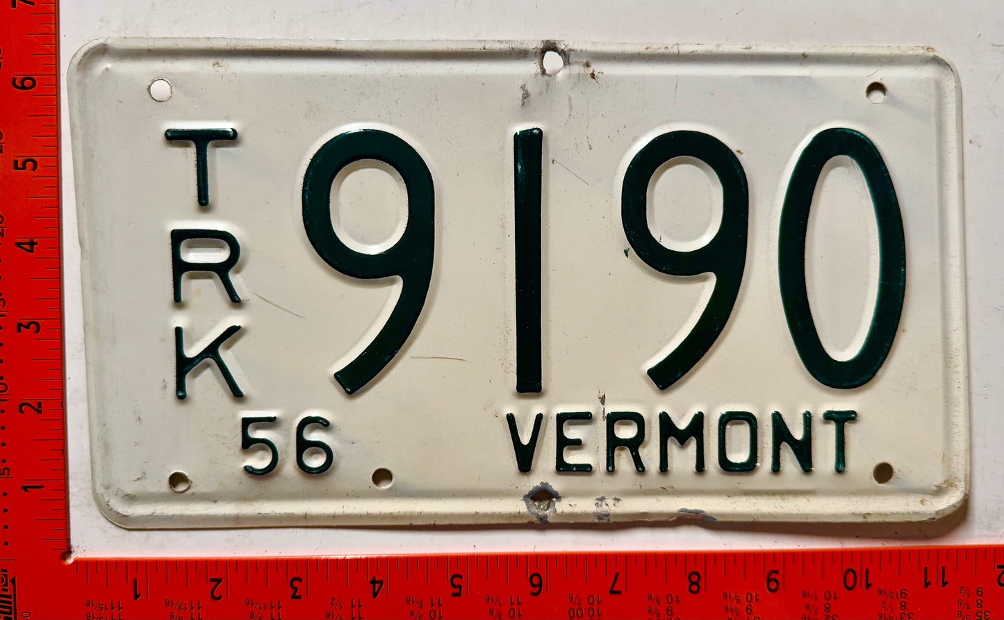 1956 Vermont #9190 Truck License Plate