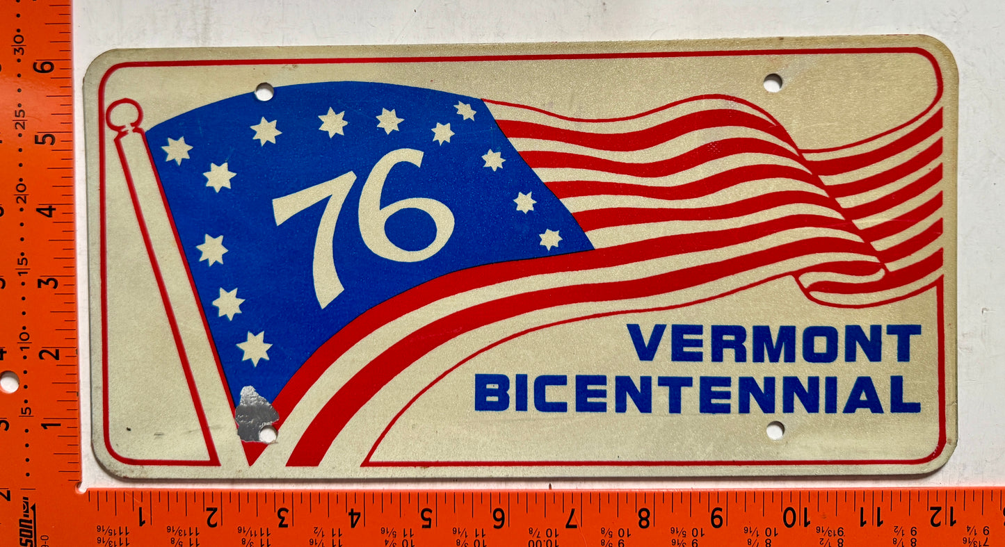 1976 Vermont Bicentennial Booster License Plate