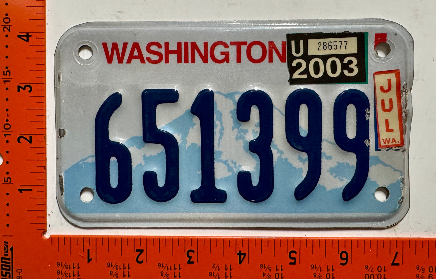 2003 Washington #651399 Motorcycle License Plate