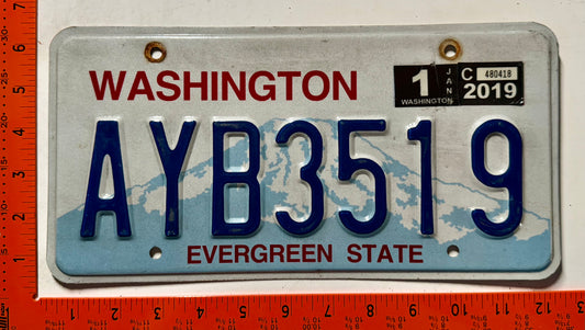 2019 Washington #AYB3519 Passenger License Plate