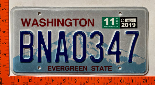 2019 Washington #BNA0347 Passenger License Plate