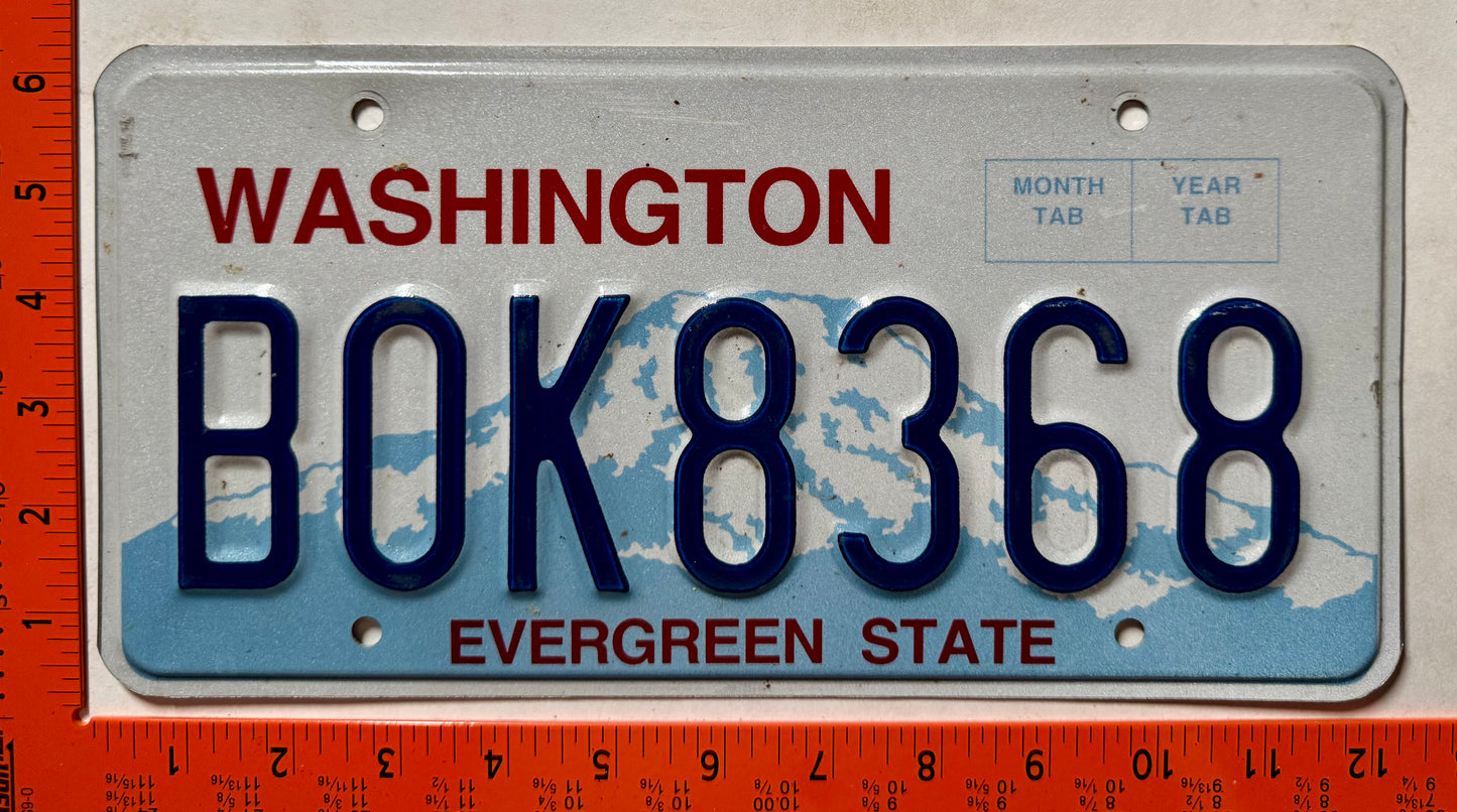 undated Washington #BOK8368 Passenger License Plate