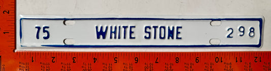 1975 White Stone, Virginia #298 License Plate
