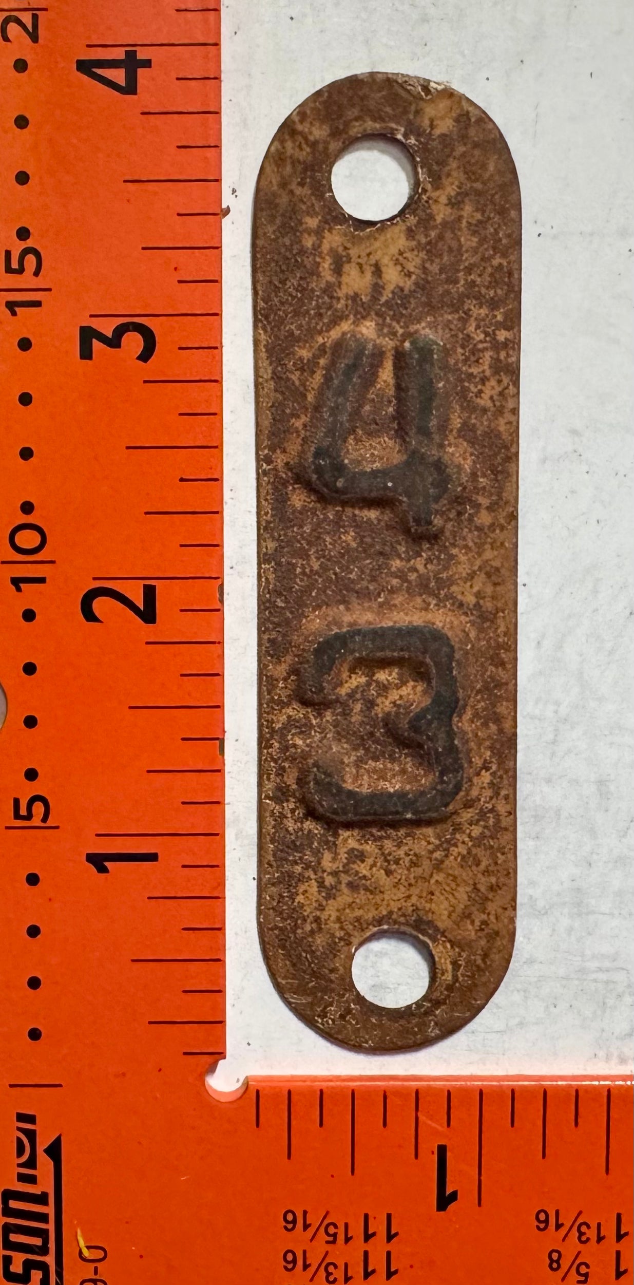1943 Wisconsin Passenger License Plate Date Tab