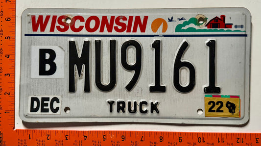 2022 Wisconsin #MU9161 Truck License Plate