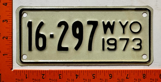 1973 Wyoming #16-297 Motorcycle License Plate