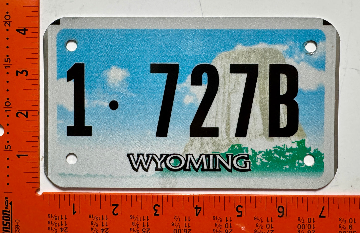 undated (2004?) Wyoming #1-727B Motorcycle License Plate