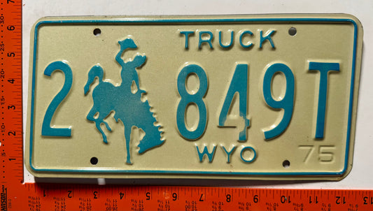 1975 Wyoming #2 849T Truck License Plate