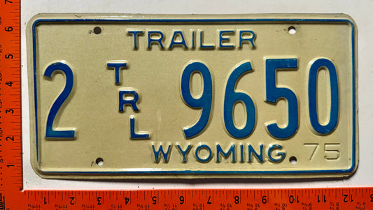 1975 Wyoming #2 9650 Trailer License Plate