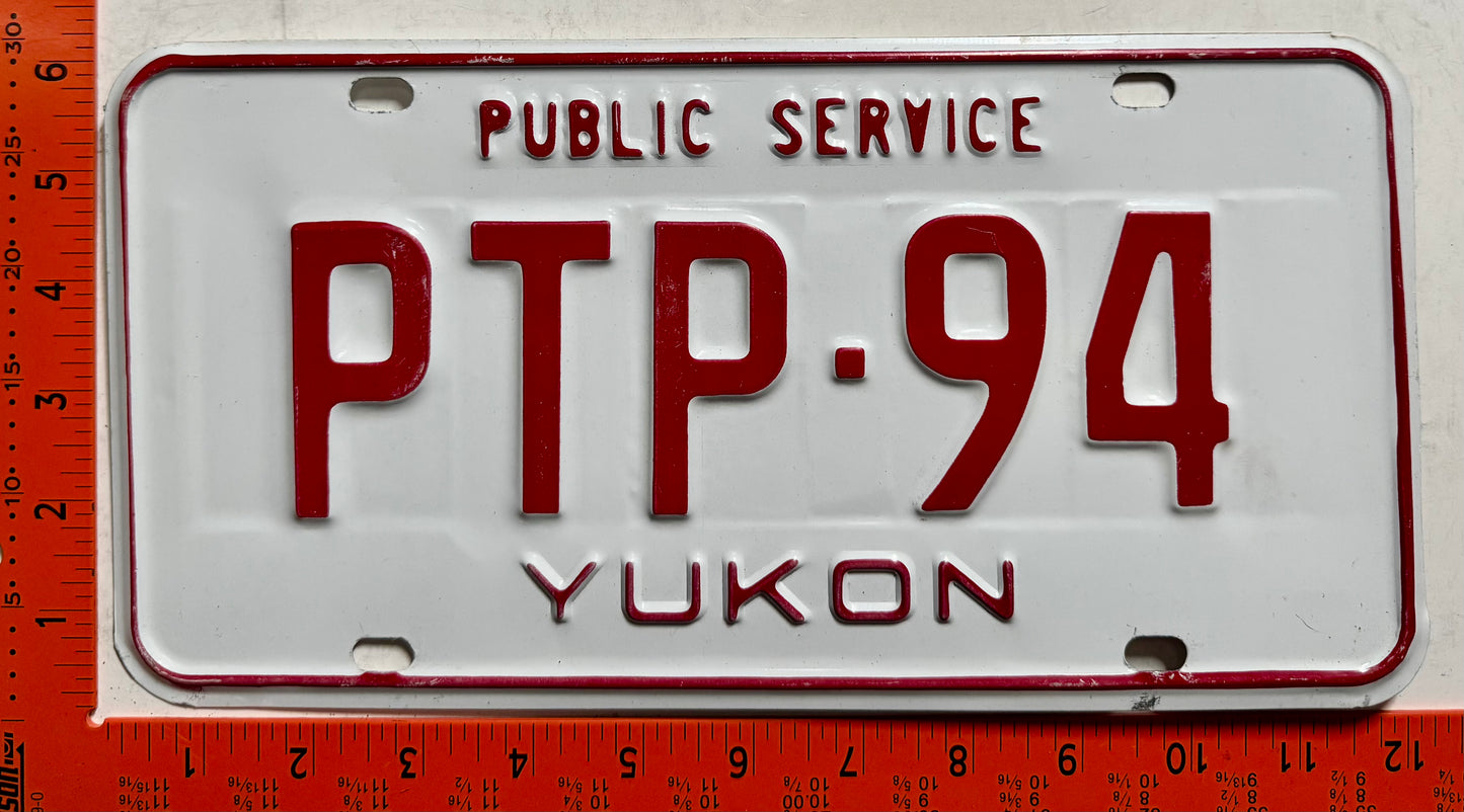 1982 base Yukon #PTP-94 Public Service License Plate
