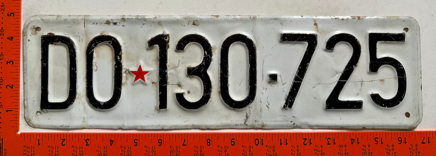 undated Yugoslavia #DO*130-725 License Plate