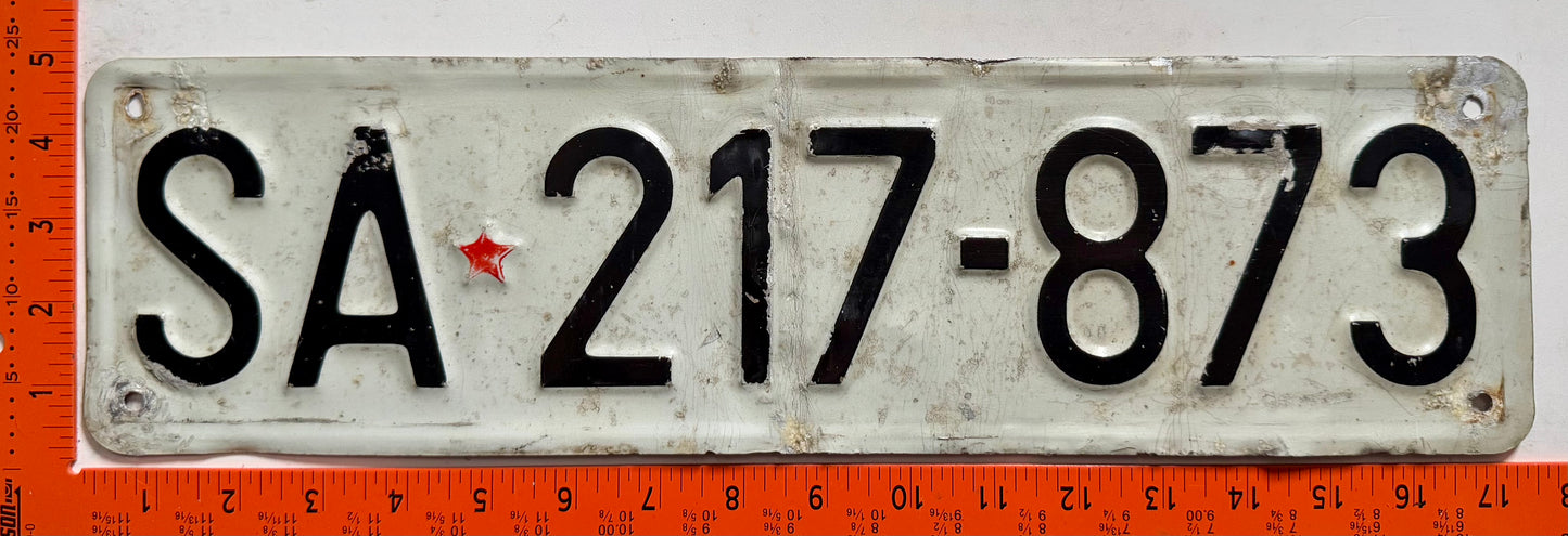 undated Yugoslavia #SA*217-873 License Plate