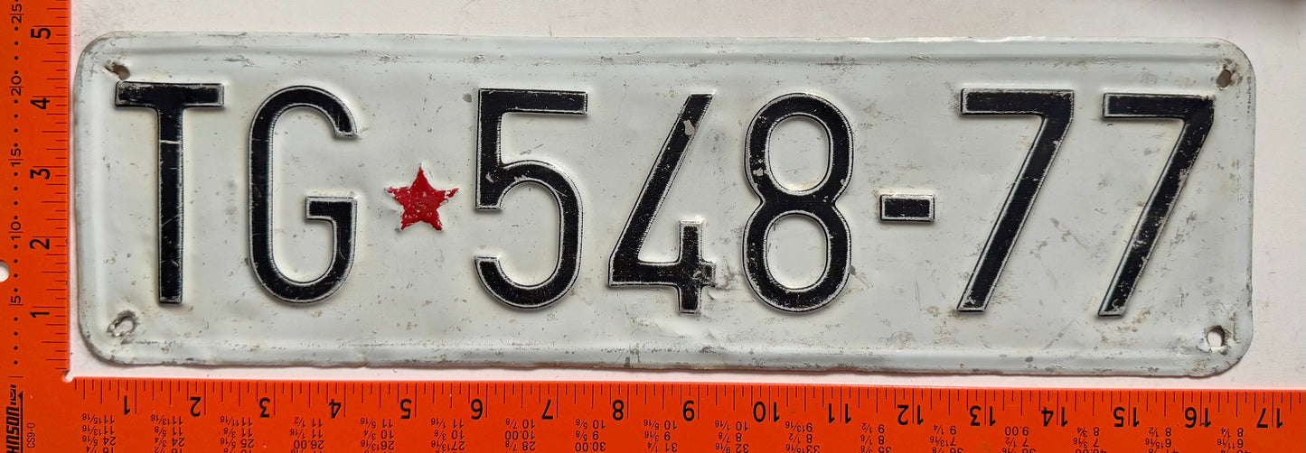 undated Yugoslavia #TG*548-77 License Plate