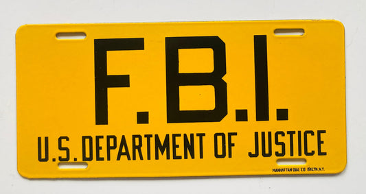 The Federal Bureau of Investigation - Porcelain License Plate Story by Charles Gauthier