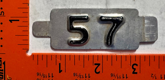 1957 Iowa Passenger License Plate Date Tab