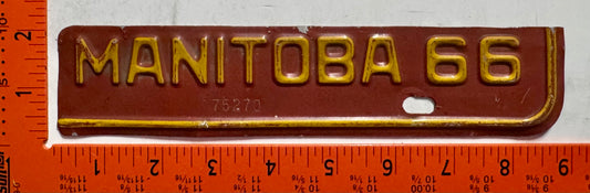 1966 Manitoba #75270 Passenger License Plate Renewal Tab