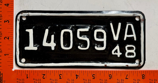 1948 Virginia #14059 Motorcycle License Plate (Repaint)