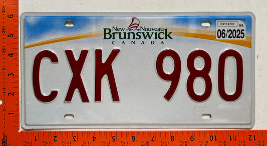 2025 New Brunswick #CXK 980 Commercial License Plate