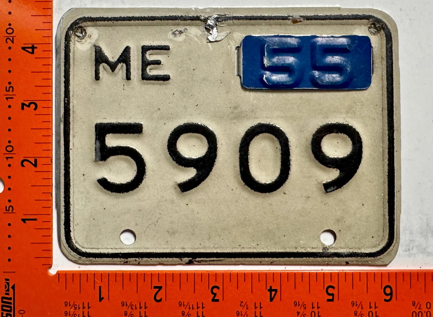 1955 Maine #5909 Motorcycle License Plate