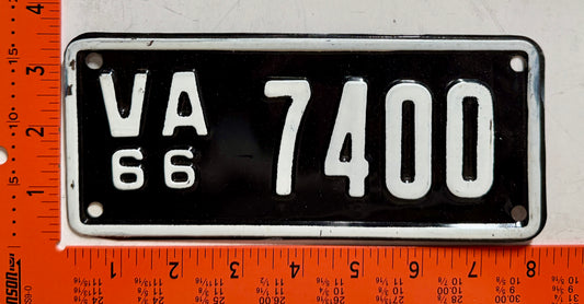 1966 Virginia #7400 Motorcycle License Plate