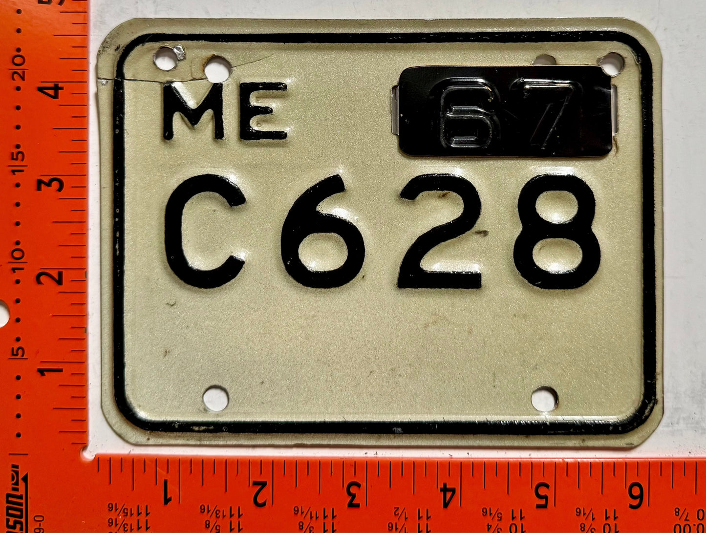 1967 Maine #C628 Motorcycle License Plate