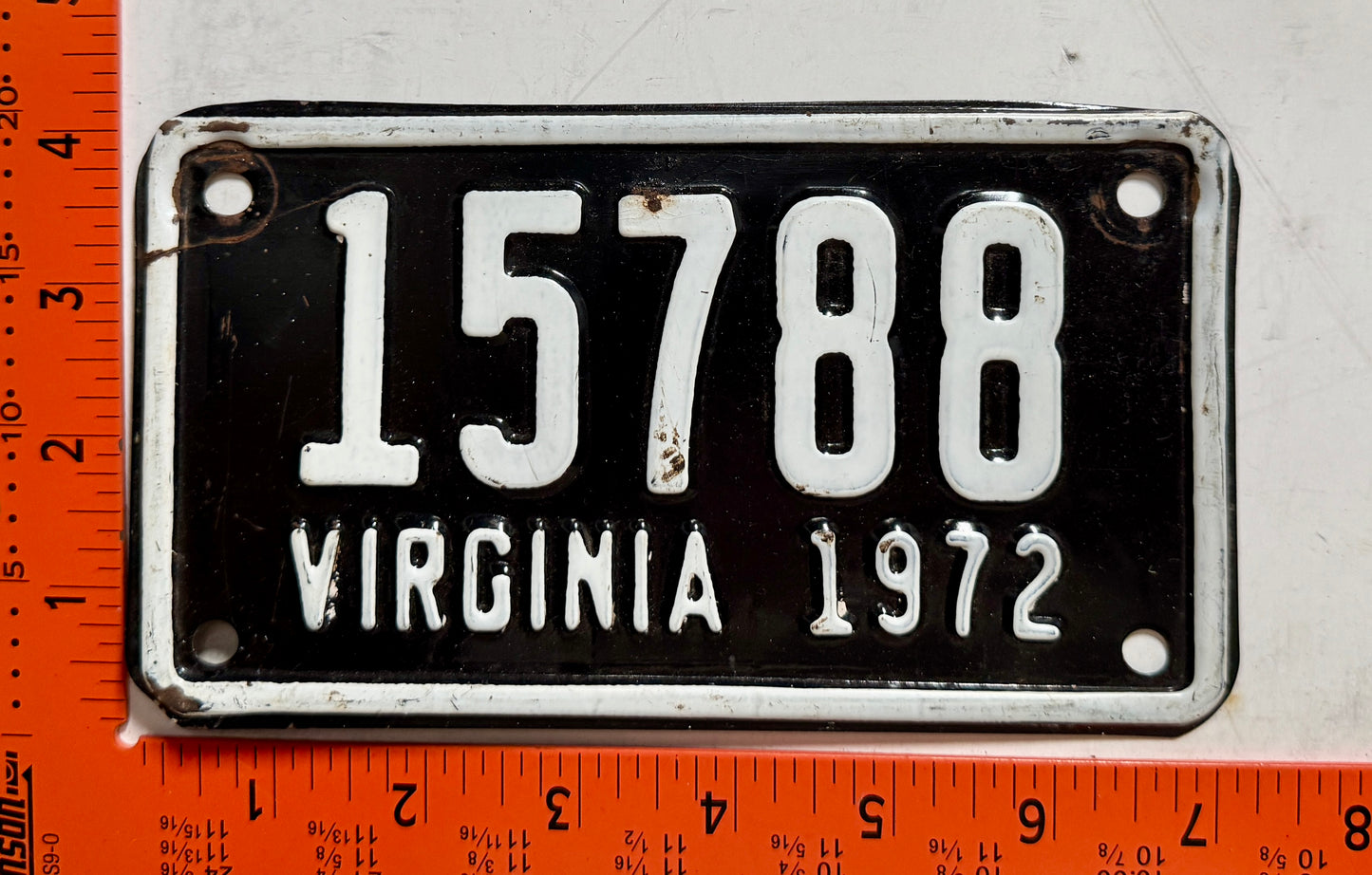 1972 Virginia #15788 Motorcycle License Plate