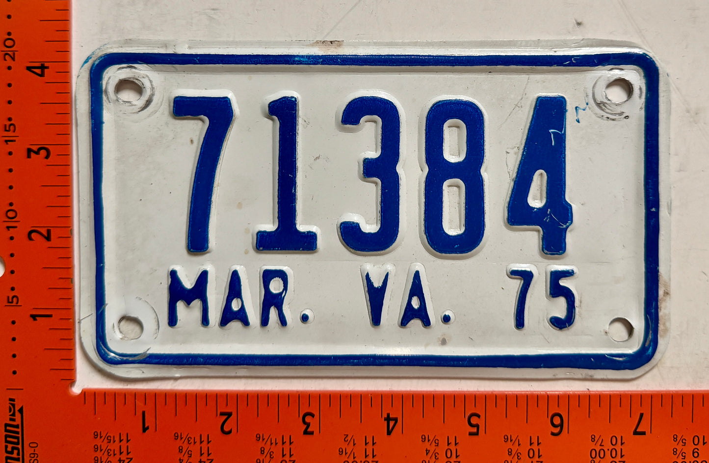 1975 Virginia #71384 Motorcycle License Plate