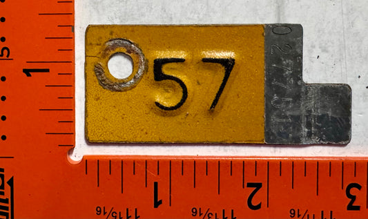 1957 Minnesota #0277517 Passenger License Plate Date Tab