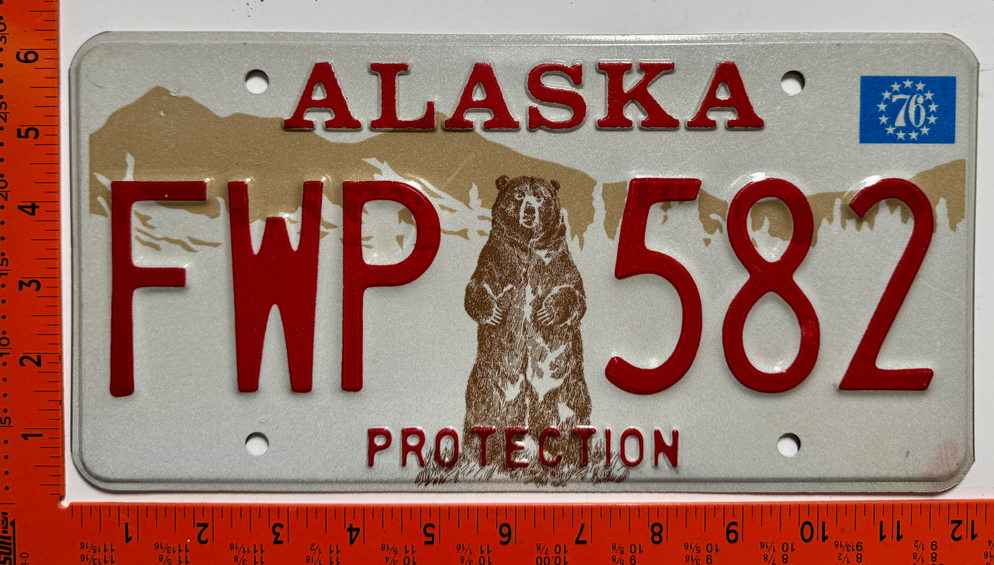 1976 Alaska #FWP 582 Fish & Wildlife Protection License Plate